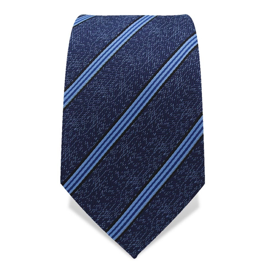 Krawatte 7,5 cm Klassischer Streifen, raffiniert kombinert, Blautöne