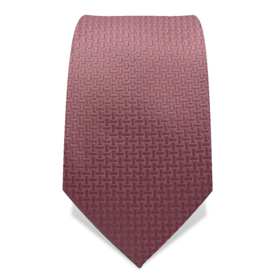 Krawatte 7,5 cm Uni Feines Webmuster, Altrosa