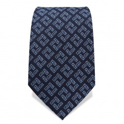 Krawatte 7,5 cm Klassisches 'Artist' Muster, Dunkelblau / Hellblau