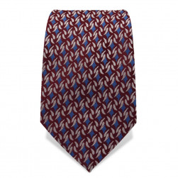 Krawatte 7,5 cm Feines klassisches Muster, Rot-Braun / Blau / Weiß