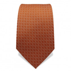 Krawatte 7,5 cm Feines Webmuster, Orange-Weiß