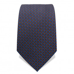 Krawatte 7,5 cm Feines gewebtes Muster, Braun / Blau / Weiß