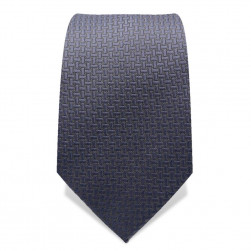 Krawatte 7,5 cm Uni Feines Webmuster, Stahl-Mittel-Grau