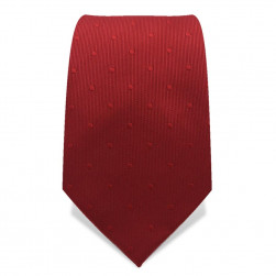 Krawatte 7,5 cm Uni Webmuster Punkte, Rot