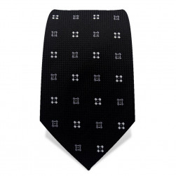 Krawatte 7,5 cm Klassisches Muster, Schwarz / Grau / Weiß