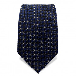 Krawatte 7,5 cm Klassisches Muster, Punkte, Blau / Schwarz / Weiß II