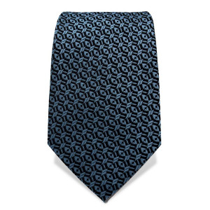 Krawatte 7,5 cm Klassisches Muster, Nachtblau / Hellblau